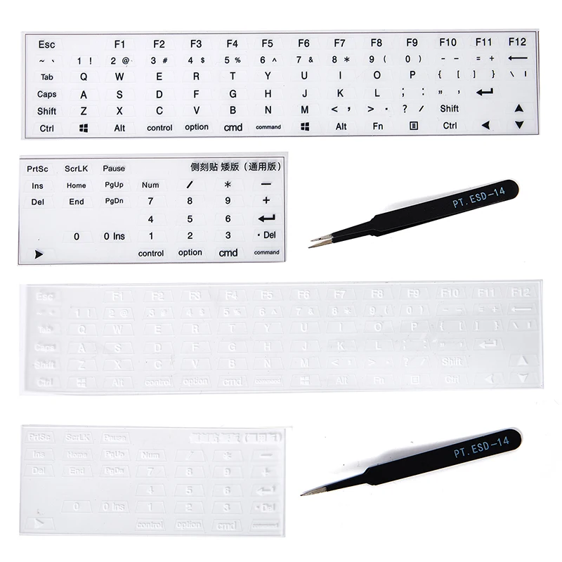 English Keyboard Side Sticker For DSA Height Mechanical Keycaps Computer Desktop Easy To Use With Mount Tools Keyboard Accessory