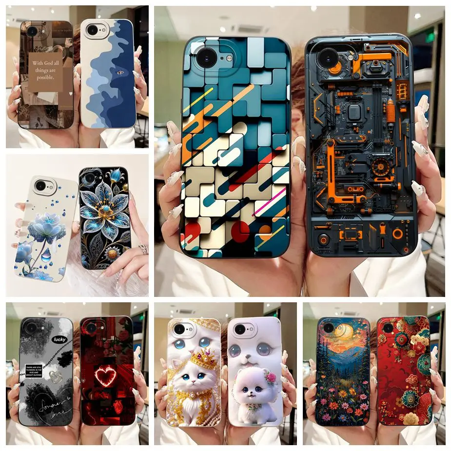 Para Apple iPhone 16e funda Cool Machine moda cubierta pintada Fundas de teléfono de silicona suave para iPhone SE 4 SE4 2025 iPhone16e Fundas