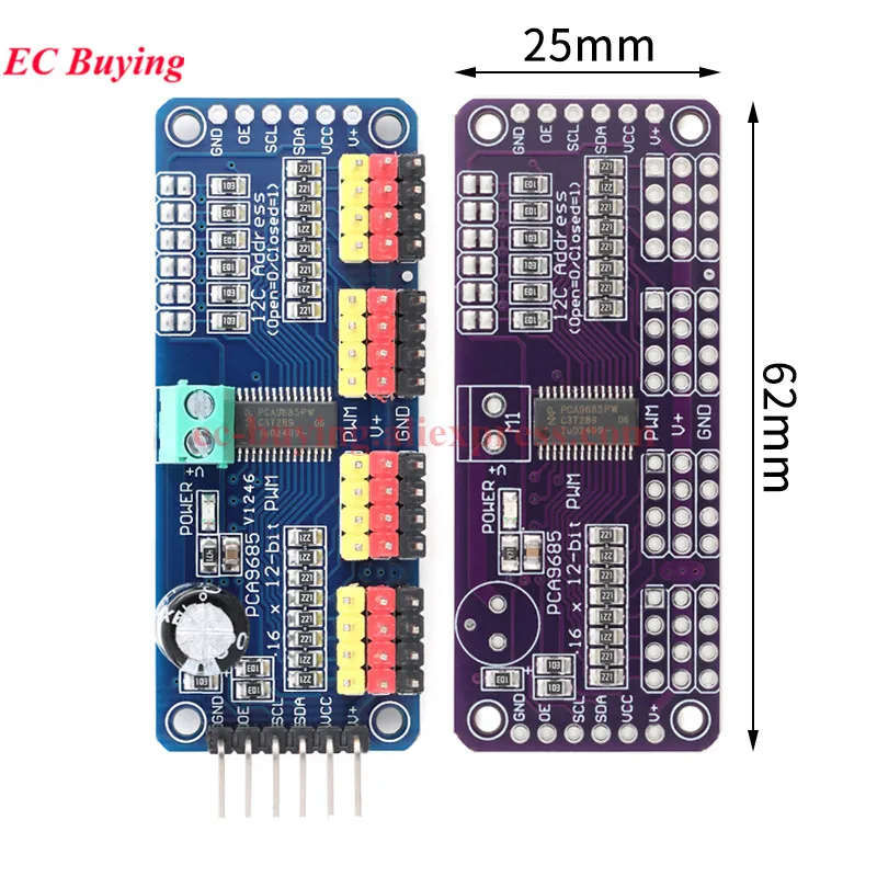 1-10 Uds PCA9685 PCA9685A PCA9685PW 16 canales 12 bits PWM Servo Shield módulo controlador de Motor interfaz I2C para Arduino Raspberry Pi - imagen 2