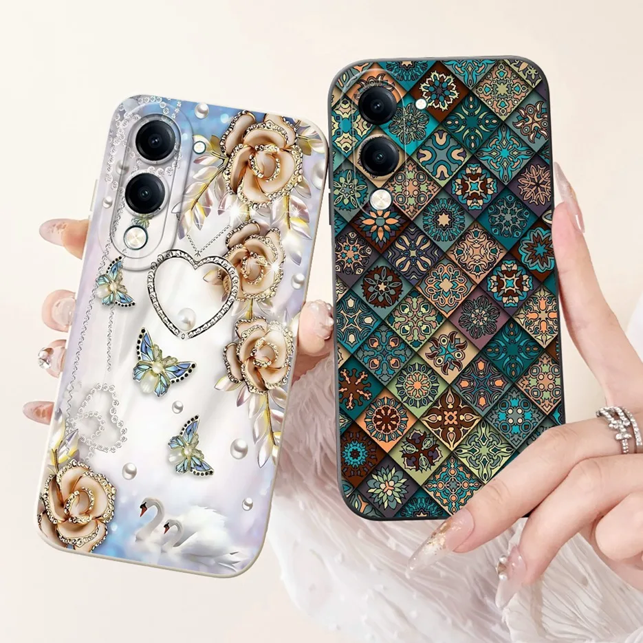Para Vivo Y04 funda V2430 funda pintada de caramelo de moda de lujo 6,74 ''funda de teléfono suave de TPU para Vivo Y29s Y 04 VivoY04 VivoY29s Fundas - imagen 4