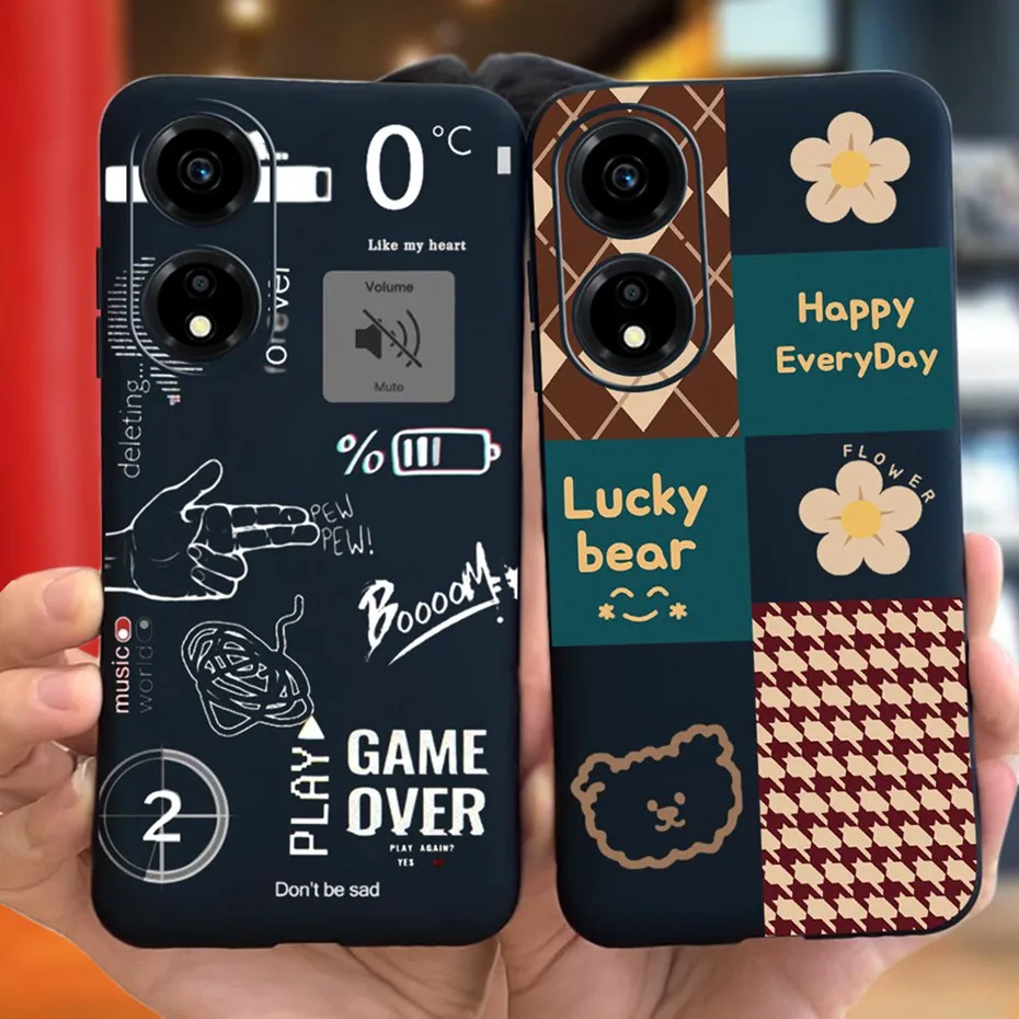 Funda de goma con estampado para Honor X5 Plus, carcasa de silicona suave TPU a la moda para Honor X5 Plus, WOD-LX1 WOD-LX2, 2023 - imagen 2