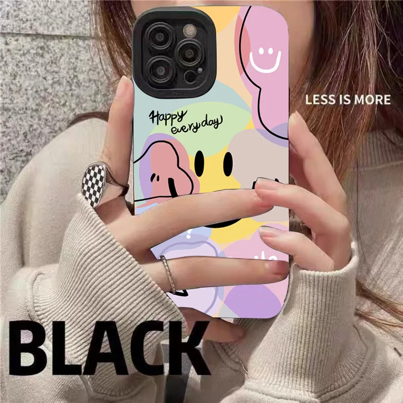 Funda de teléfono para iPhone 17 16 15 14 13 12 11 Pro Max Plus Mini XS X XR 16e lindo sonrisa amor corazón diseño caramelo funda de silicona suave - imagen 5