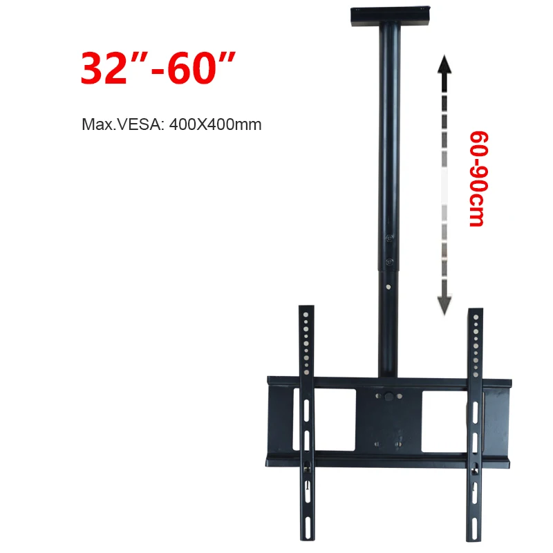 Soporte de techo para TV de 32-60 pulgadas, soporte de montaje en techo para TV LCD LED de elevación libre de movimiento completo de 360 grados, carga máxima de 60kg HX60