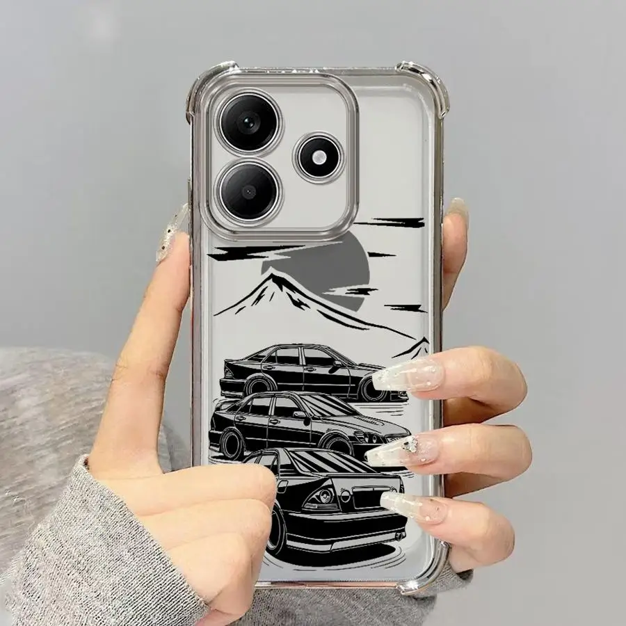 Funda de teléfono para Xiaomi Redmi K80 Pro K80 5G A5 14C A3 13C A3X cubierta transparente japonés JDM Drift Car - imagen 3