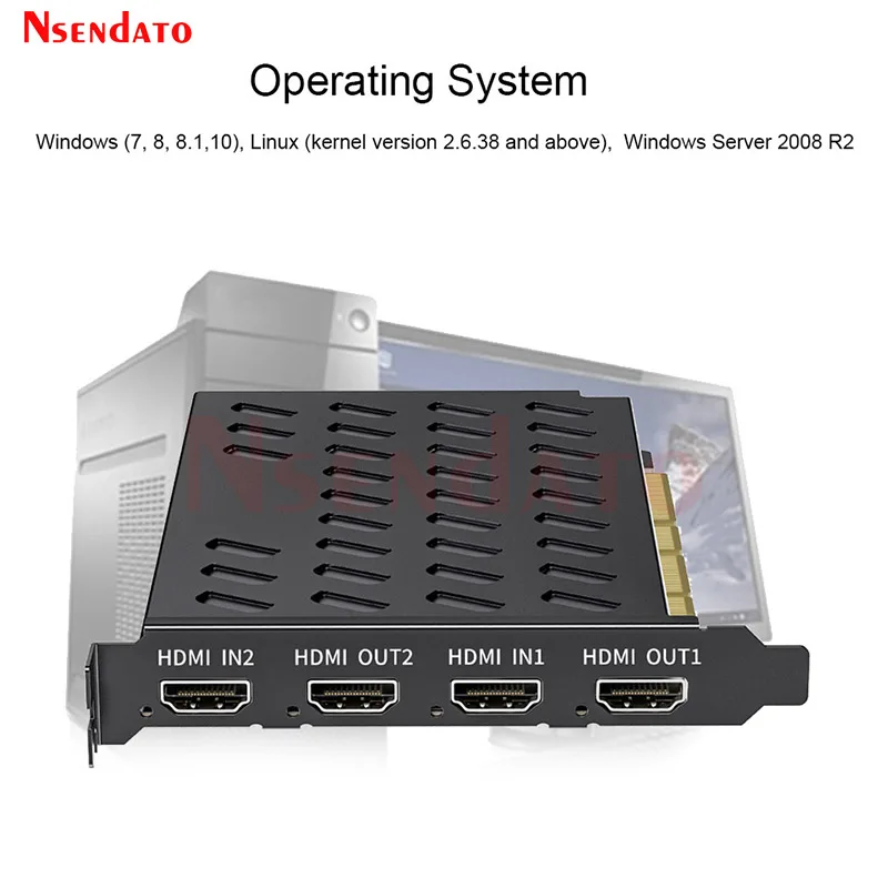 Caja grabadora de tarjeta de captura de vídeo para transmisión en vivo OBS Vmix, HDMI, PCI Express, 2060P, 4K, 60fps, 2 canales - imagen 5