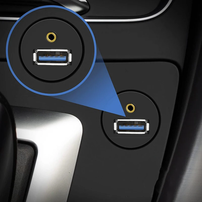 Nku USB 3,0/USB 2,0 y 3,5mm extensión auxiliar montaje en tablero montaje empotrado Cable de montaje en Panel para coche barco motocicleta Cable impermeable - imagen 2