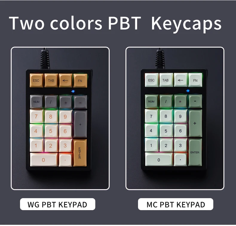 Teclado numérico mecánico con cable T21 de 21 teclas con luces multicolores y eje verde adecuado para finanzas, negocios y usuarios portátiles - imagen 4