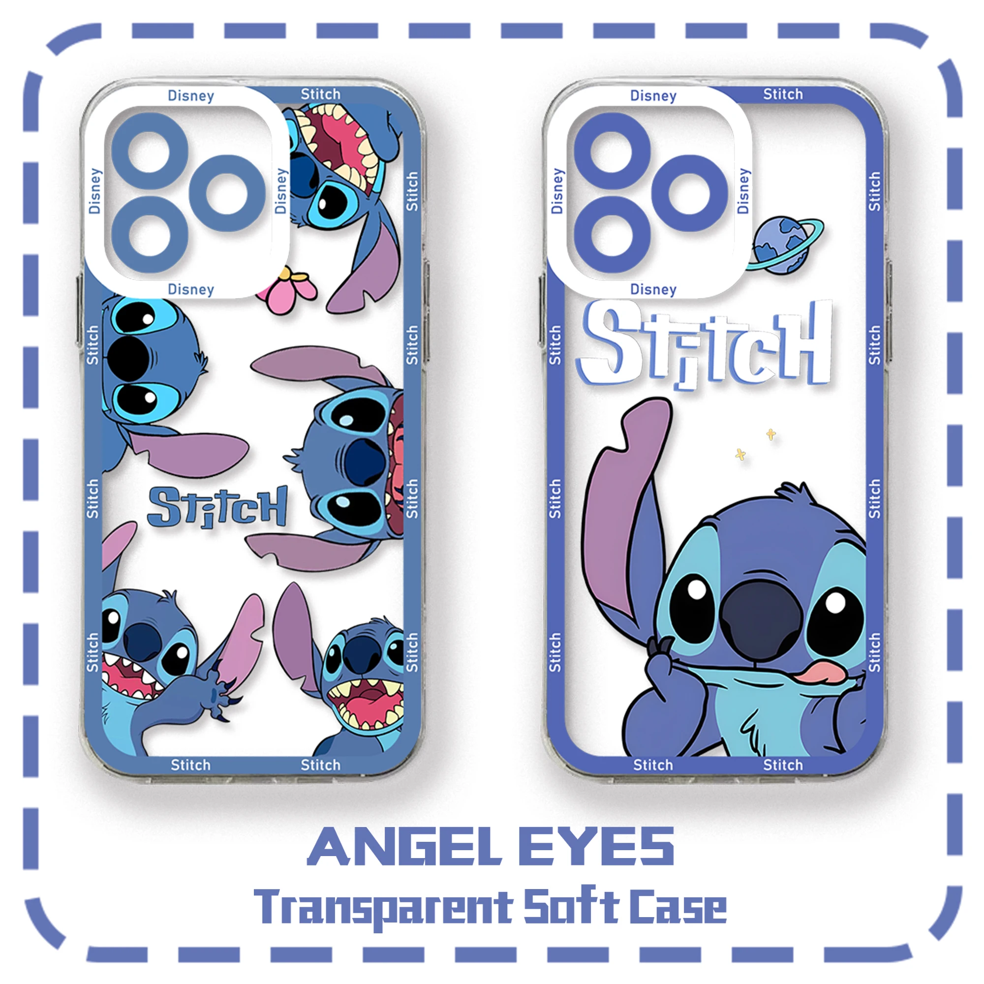 Funda transparente con puntadas de dibujos animados para Samsung A73 A72 A71 A55 A52 A51 A50 A35 A33 A32 A31 A30 A24 A23 A22 A13 A12 A05 5G - imagen 2