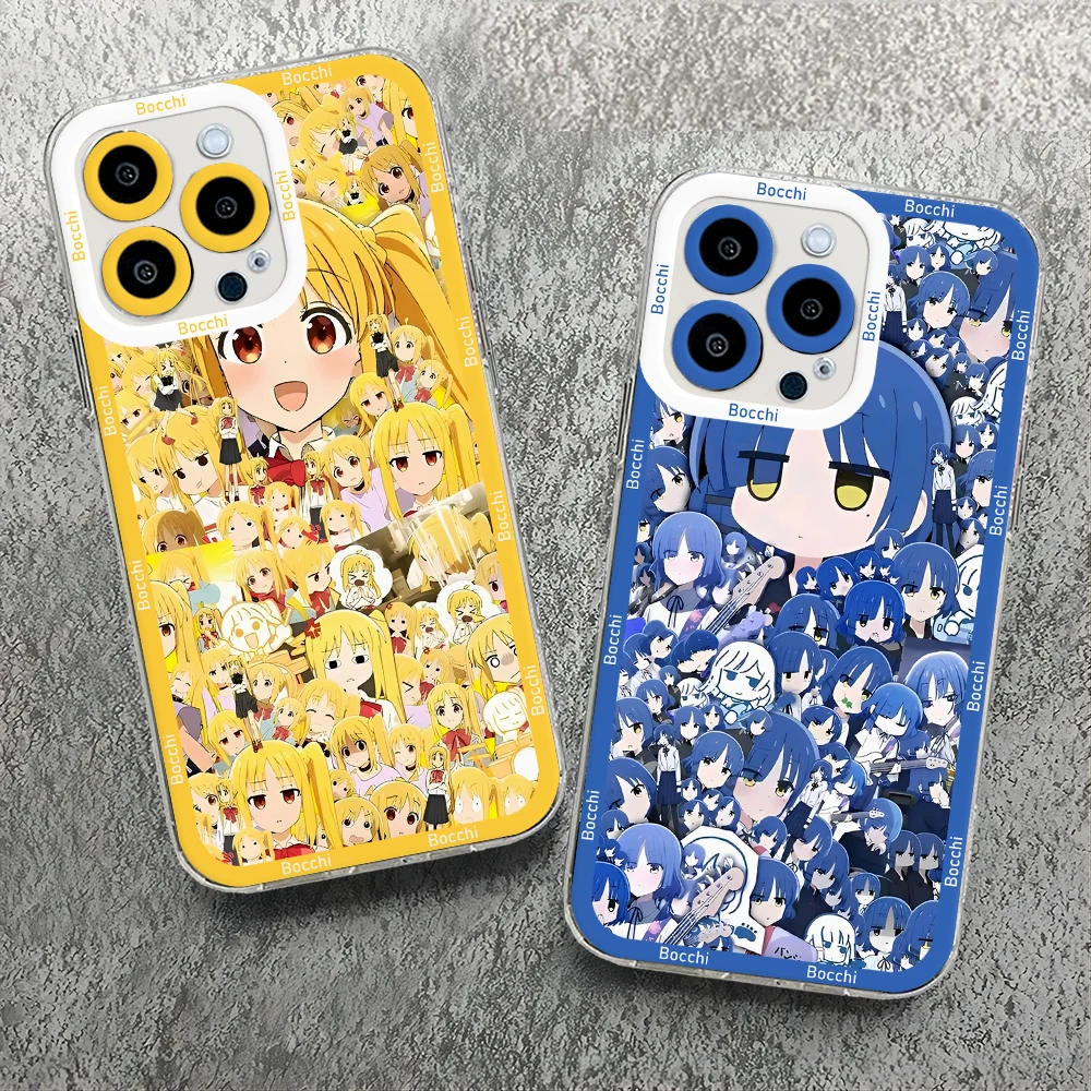 Bonita funda de teléfono Bocchi The Rock para IPhone 16 15 14 13 12 11 Mini Pro Max X XR XSMax 7 8 Plus SE20 cubierta transparente - imagen 5