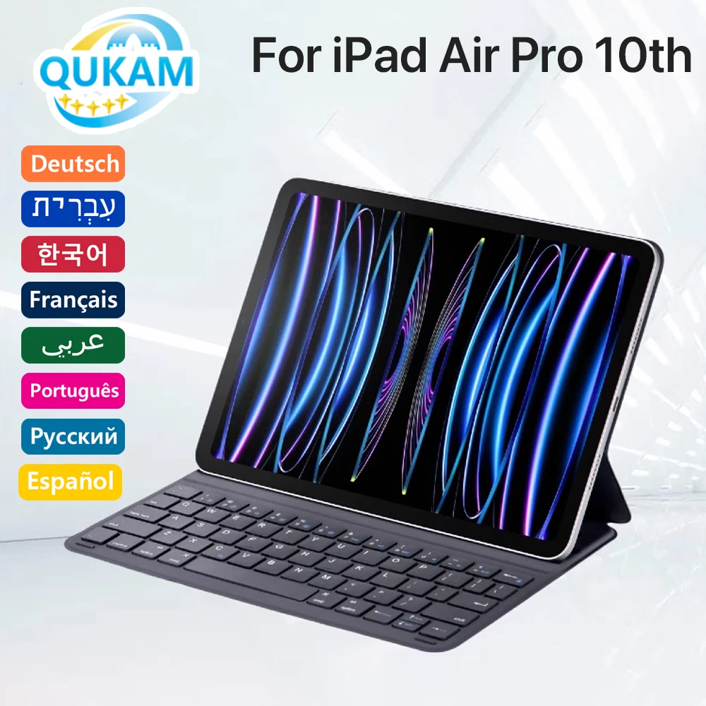 QUKAM-Teclado mágico con Bluetooth para iPad 2025, A16, funda para iPad 2024 Pro Air 13 M3 Pro 11, teclado inalámbrico de 12,9 pulgadas, soporte para tabletas - imagen 2