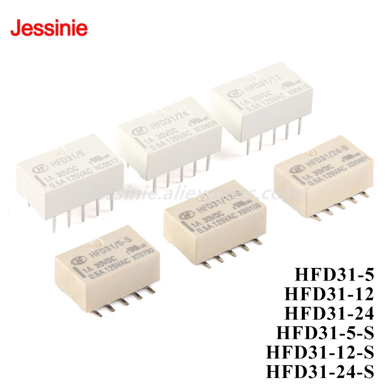 1-10 Uds HFD31 HFD31-5 HFD31-5-S 5VDC HFD31-12 HFD31-12-S 12VDC HFD31-24 HFD31-24-S 24VDC 10Pin DIP SMD relé de señal Ultra pequeña