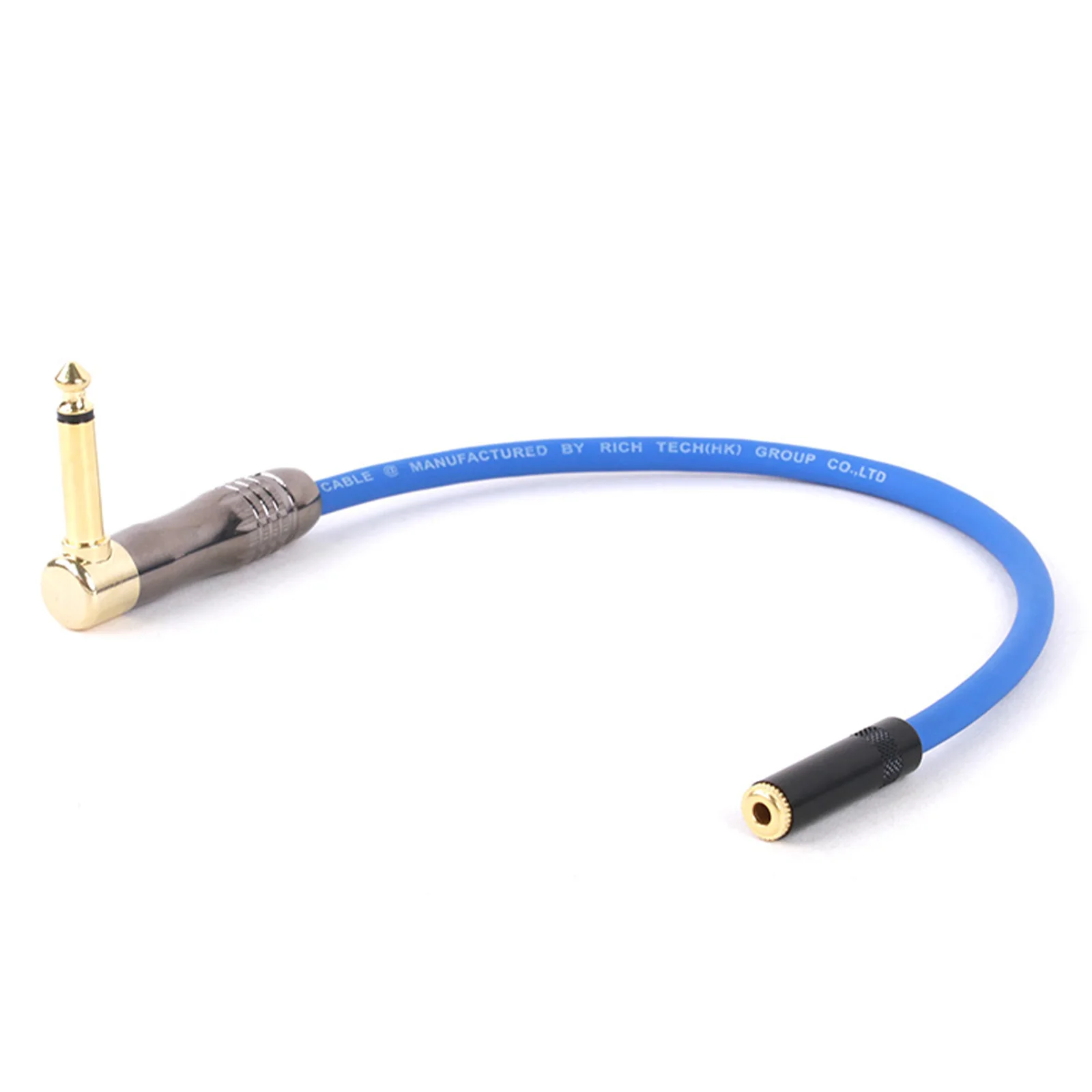 Conector de ángulo recto Mono a Jack hembra estéreo de 0,3mm, Cable de parche recto para sistemas PA, micrófonos de guitarra, 6,35 M-15M, 3,5mm - imagen 4