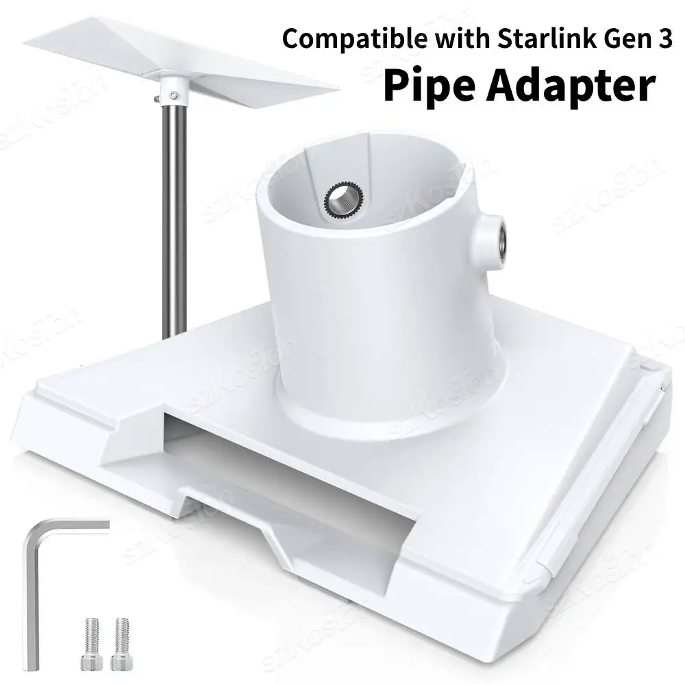Adaptador de tubo Compatible con Starlink Gen 3 Kit de montaje en poste de antena estándar para adaptador de tubo Dishy de soporte Starlink V3
