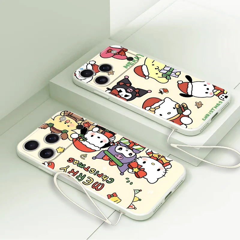 Funda de teléfono suave para Apple iPhone 16e XR 11 12 13 Pro Max 16 14 15 Plus 17 Air XS 7 8 lindo personaje de Navidad - imagen 3