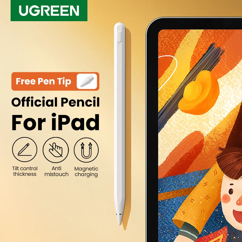 UGREEN Lápiz óptico para Apple Pencil iPad magnético inalámbrico tipo C carga rechazo de palma con sensibilidad de inclinación para iPad Pro