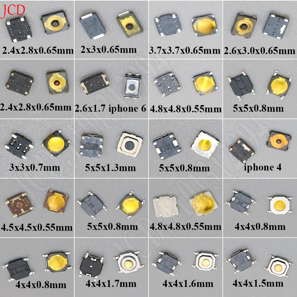 20Pcs/Lot Micro Tactile Push Button Touch Tact Waterproof Switch Kit 4x4/5x5/4.5x4.5 SMT Touch Switch 4 Pin LCD Monitor Repair
