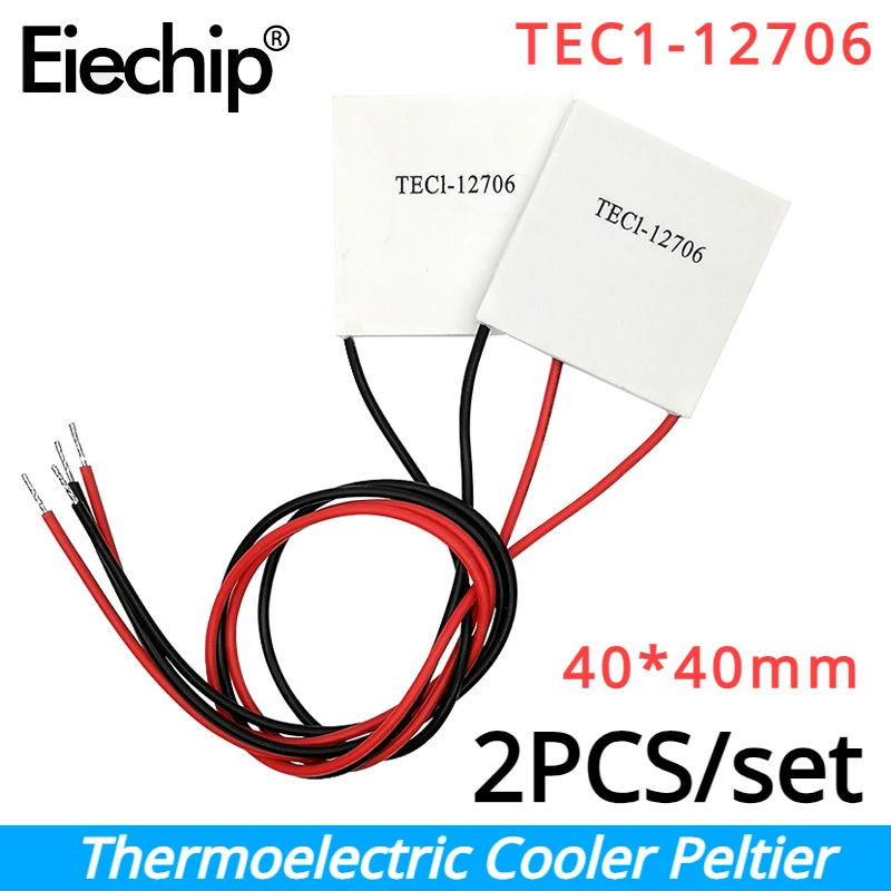 2 uds TEC1-12706 enfriador Peltier 40*40mm módulo de elemento termoeléctrico 12706 12V refrigeración Peltier electrónica DIY