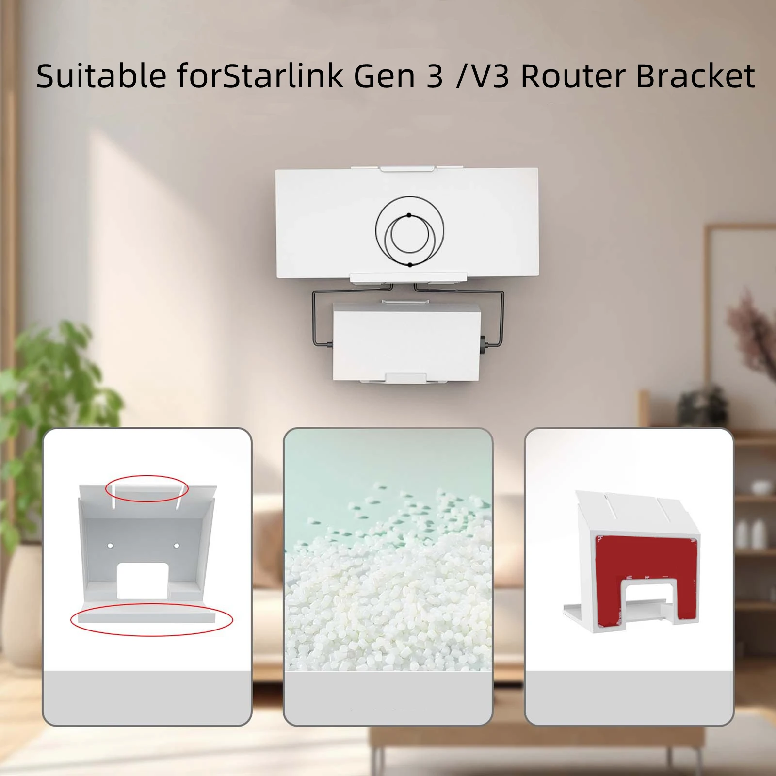 Soporte protector para enrutador WiFi, montaje en pared, color blanco, para Starlink Gen 3 /V3