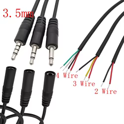 5 uds 3,5mm 2/3/4 polos enchufe macho conector hembra Audio auriculares Cable de extensión Mono/estéreo AUX Cable de reparación DIY
