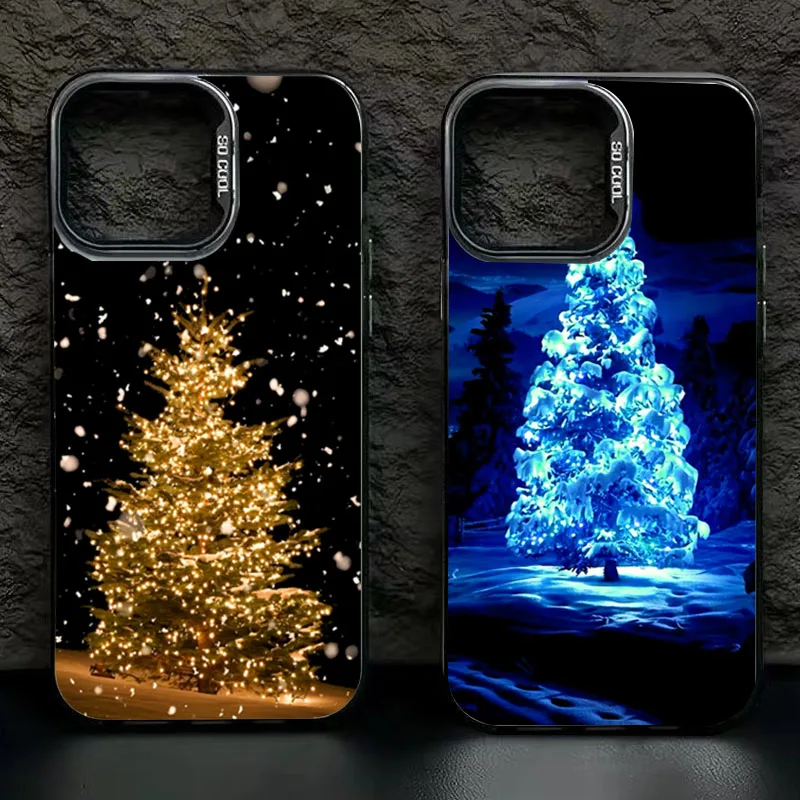 Funda de teléfono IMD electrochapada de alce y árbol de Navidad para Xiaomi Redmi 14C 13 12 Redmi Note 14 13 12 11 10 Pro Plus 12S 11S cubierta dura - imagen 5