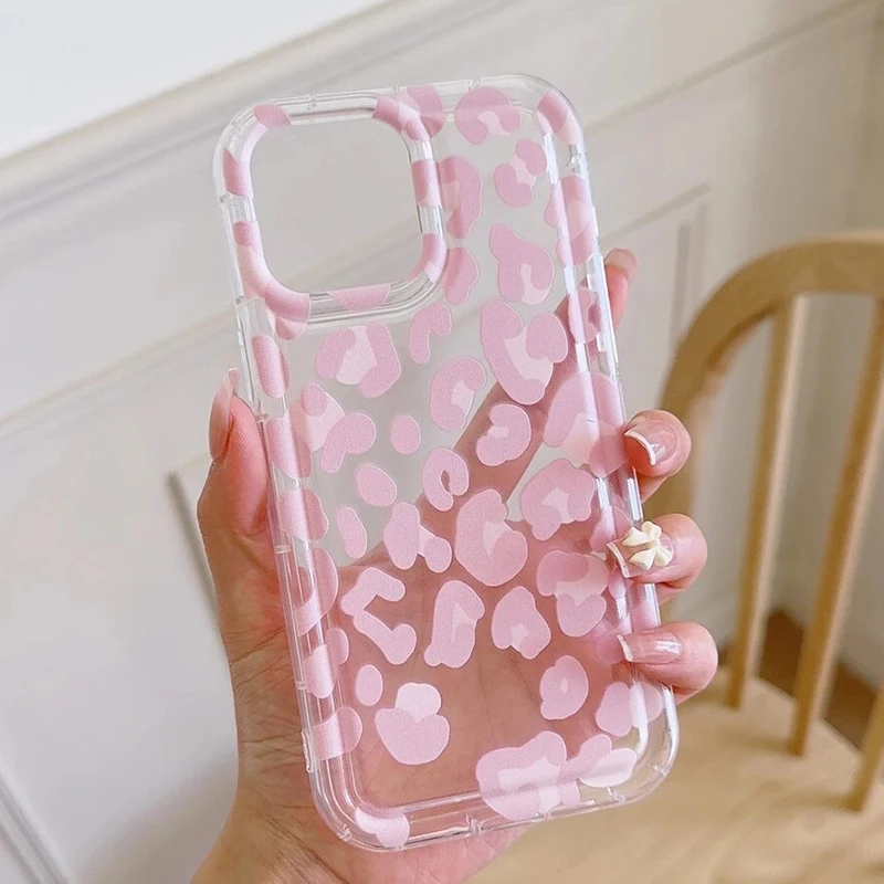 Funda de teléfono con diseño de leopardo y diseño rosa para iPhone 17 Air 16 15 14 13 Pro Max 11 12 16E SE 7 8 Plus X XR, funda transparente suave - imagen 3
