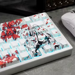 129 Raven Sakura Keycap Cherry Profile lindo Anime Keycap doble disparo lateral brillo a través de PBT Keycap para teclado mecánico MX