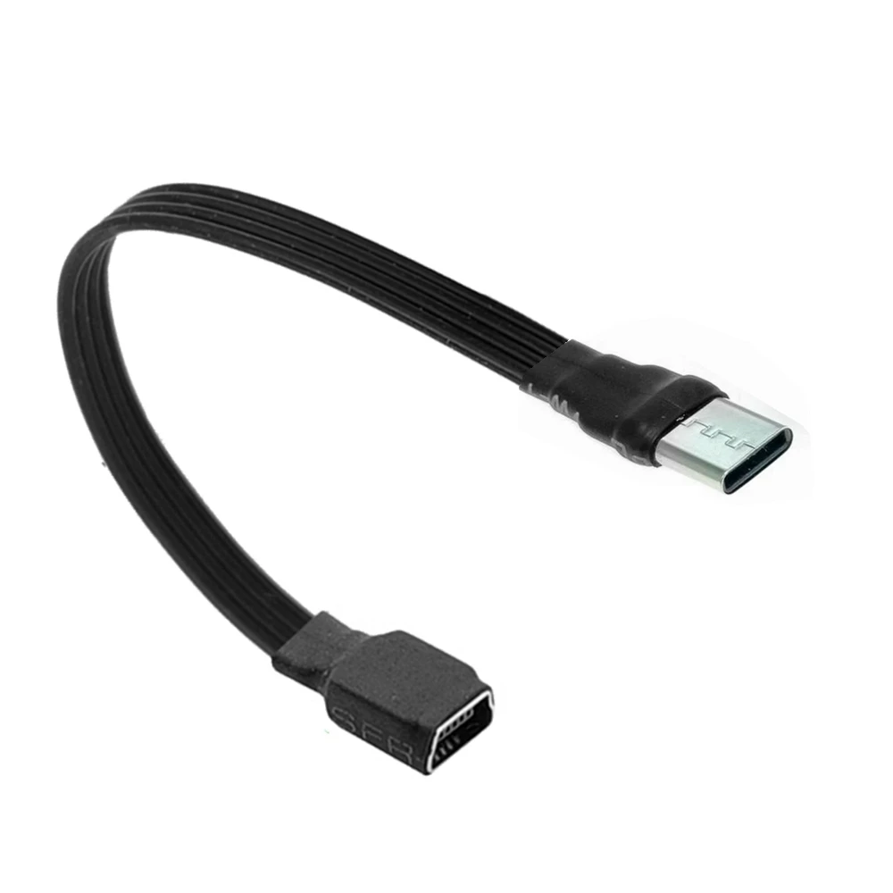Cable de silicona de 5CM-3M, puerto T suave, Mini USB hembra a tipo C macho a MINI micro adaptador de carga Ad 5CM 10CM 20CM 30CM 50CM 1M
