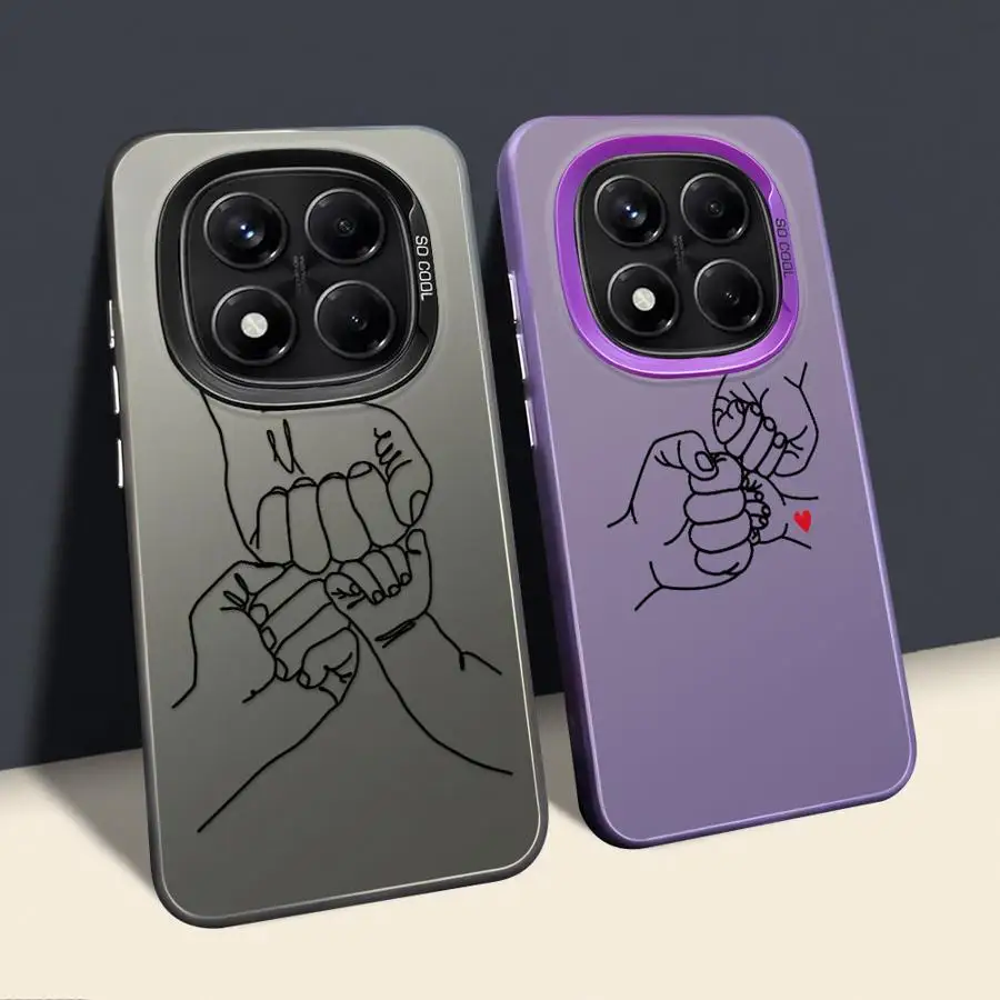 Funda trasera de teléfono para Xiaomi Redmi Note 14 Pro Plus 10Lite 11s 9s 12s 13 12 11 10s una familia tres con líneas