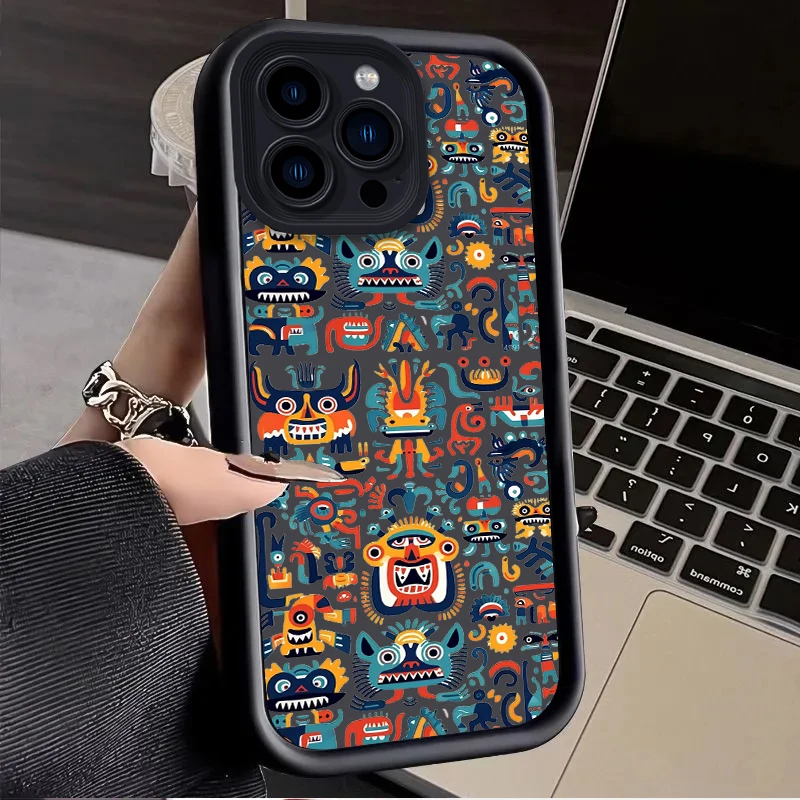 Funda de dibujos animados Monster Ghost para iPhone 16 E 15 14 13 12 Mini 11 Pro Max XS X 8 7 Plus SE, funda de silicona suave líquida a prueba de golpes - imagen 5