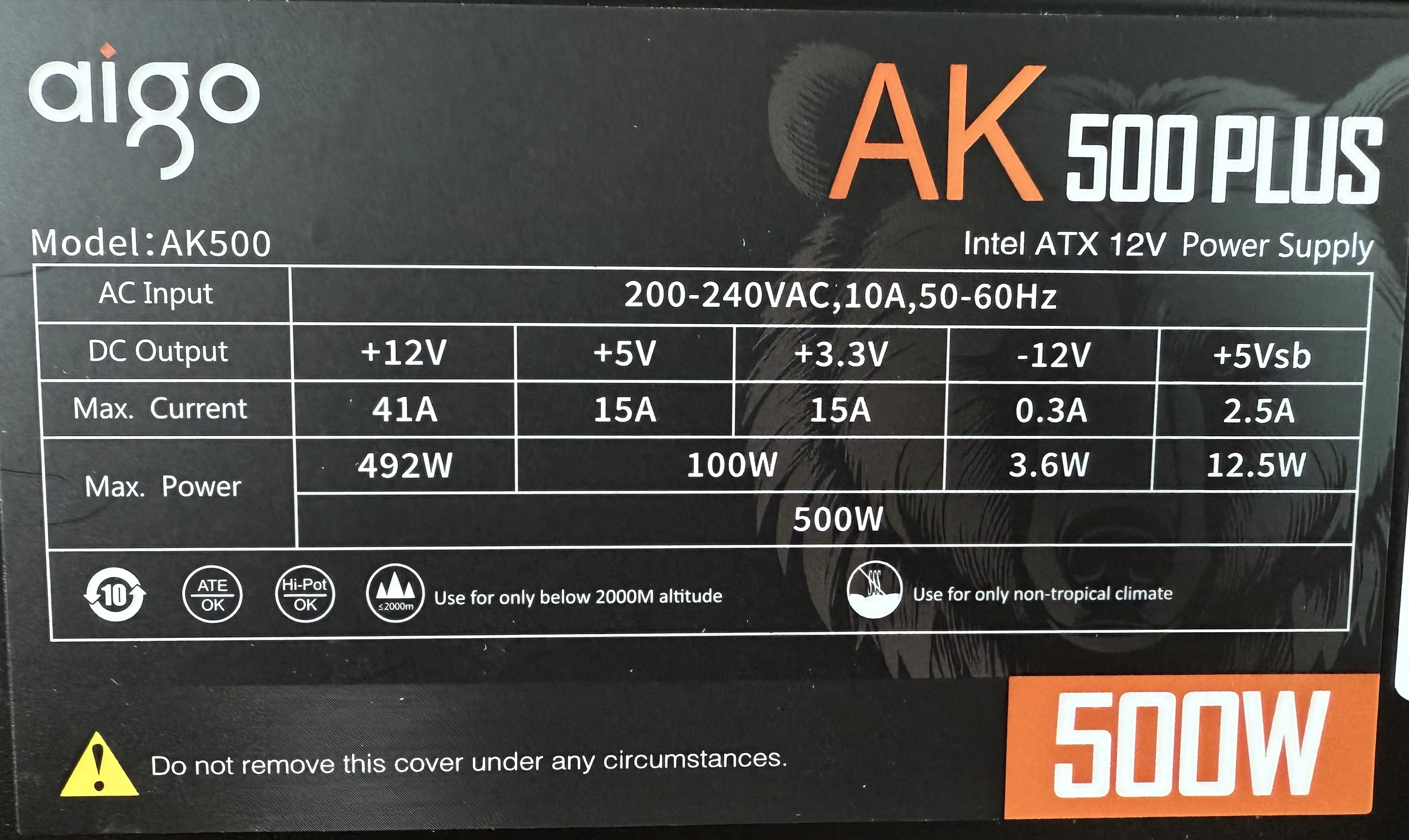 Go AK-Unidad de fuente de alimentación PSU para PC, ventilador negro silencioso para juegos, 500mm, RGB, 24 Pines, 12V, ATX, fuente de alimentación para ordenador de escritorio, BTC, 120 W - imagen 4