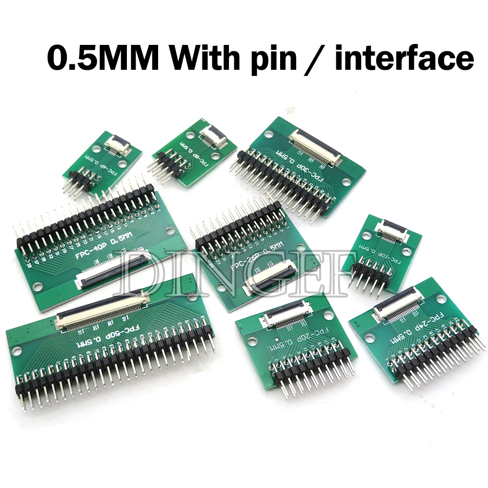 Adaptador SMT de conector de paso de 0,5mm y 1,0mm a Cable FPC FFC de 2,54mm, placa soldada con Pin/placa vacía 6P 8P 10P 12P 20P 24P - imagen 4