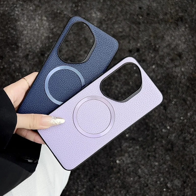 Funda Magsafe para Honor 400 Pro 400 versión Global Funda de cuero de lujo con sensación de piel magnética para Honor 400Pro Funda de carga inalámbrica - imagen 5