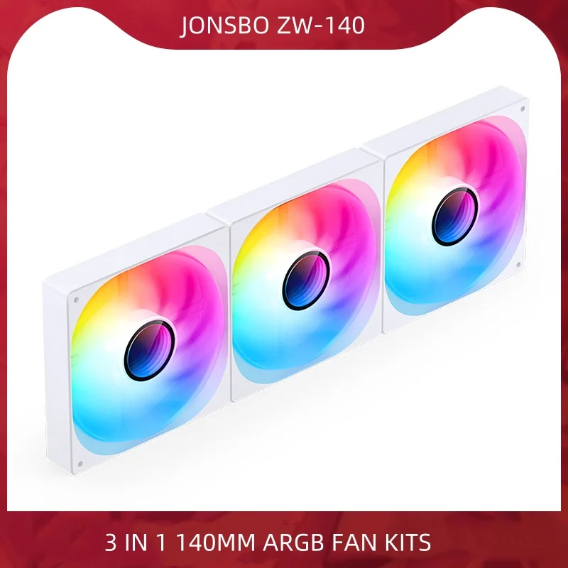 JONSBO ZW-140 3 en 1 ventilador con cubierta de computadora 14CM 5V ARGB 140mm estructura monolítica ventilador refrigerado por agua PWM Kits de ventilador de avance/retroceso