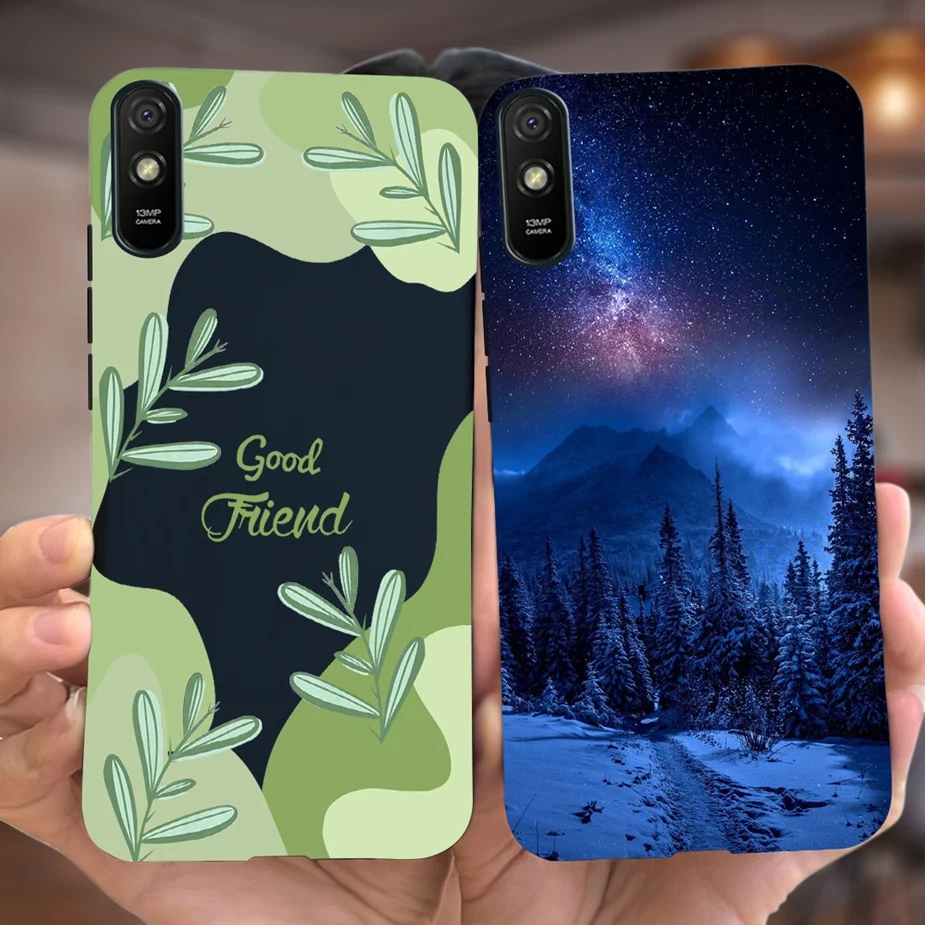 Funda de teléfono para Xiaomi Redmi 9A, carcasa bonita pintada con arte de moda, TPU suave, carcasa trasera de 6,53 pulgadas - imagen 4