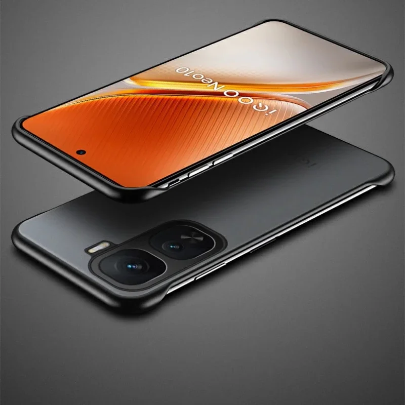 Para IQOO Neo 10 Pro funda con anillo sin marco mate PC cubierta de protección dura para IQOO Neo 9S Pro Plus Neo9 8 Pro funda de teléfono parachoques - imagen 4