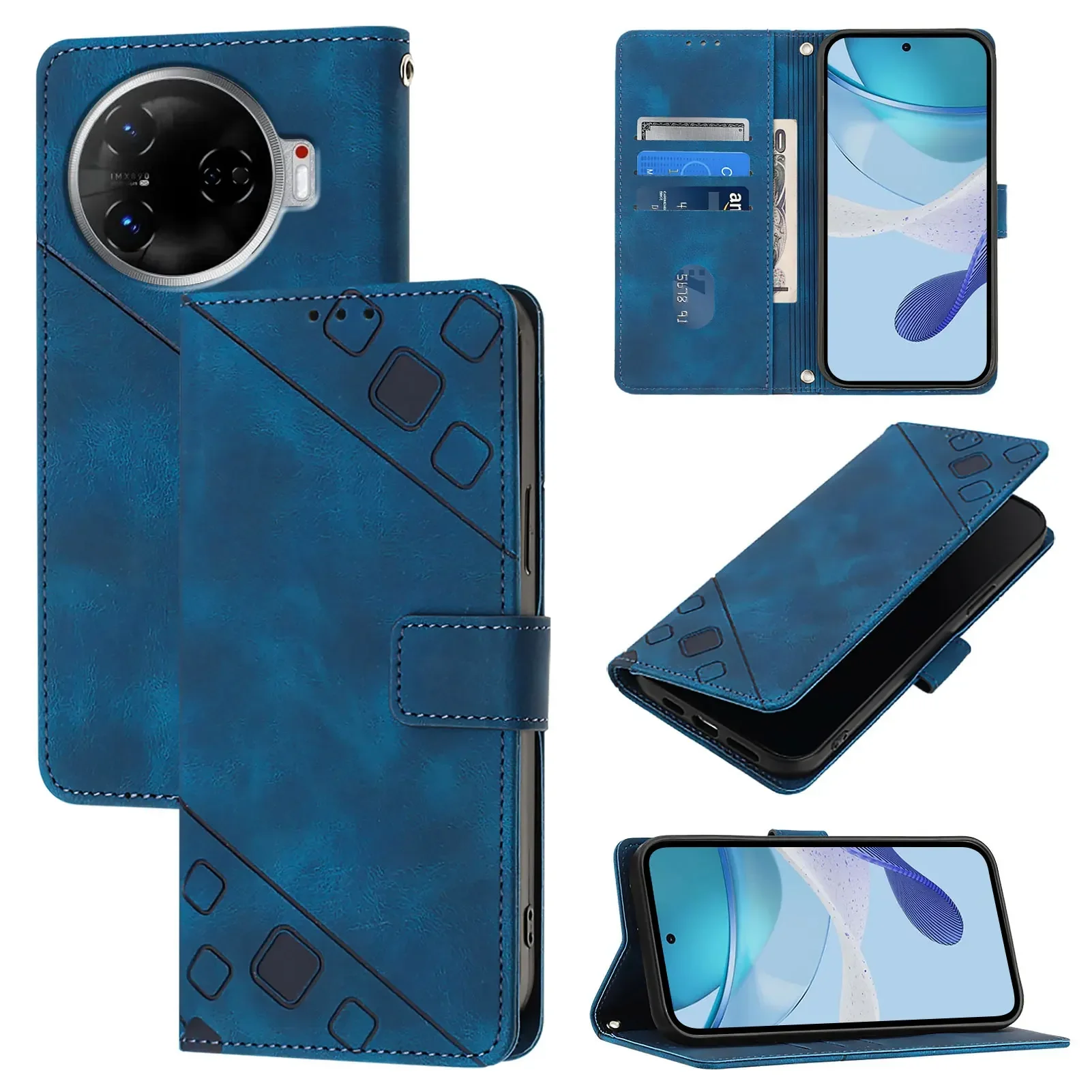 Para Tecno Camon 30 Pro 5G funda con soporte de cuero PU funda con bolsillo para tarjetas para Camon 30 Pro 5G funda de teléfono de protección completa para Tecno - imagen 5