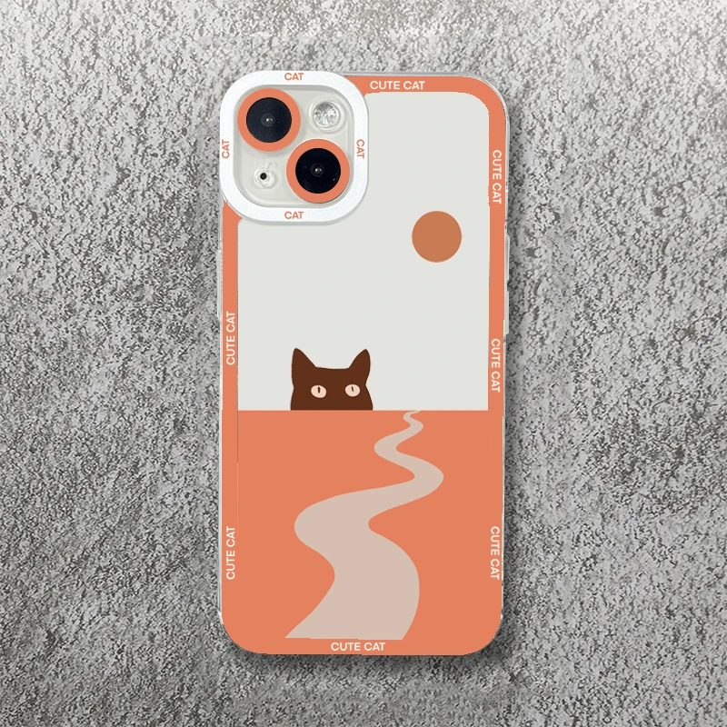 Funda para Xiaomi 14 fundas Poco X5 Pro 5G funda bonita de gato para Xiaom Mi 13 12 11 Lite 13T 12T 12X Poco F5 X3 Pro F3 cubierta transparente - imagen 4
