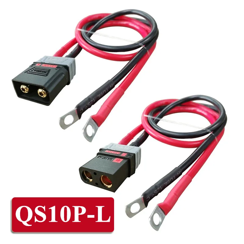 Cable conector de QS10P-L antisalpicaduras, línea de conexión de carga de batería de avión modelo macho hembra de QS10P-L de alta corriente 7AWG