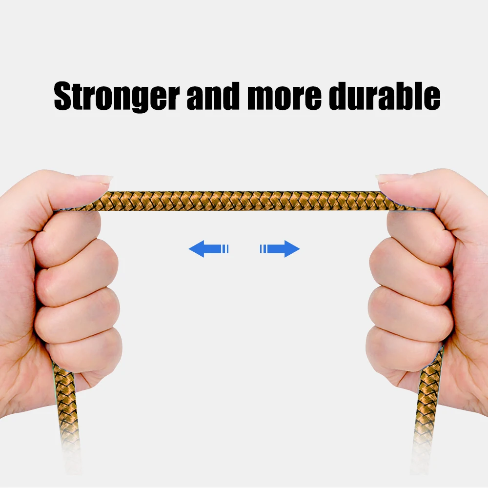 Cable de datos de nailon, cargador rápido USB A a tipo C, Cable de carga para Huawei, Samsung, teléfono Android, dispositivo de carga tipo C, 1M, 2M, 3M - imagen 5
