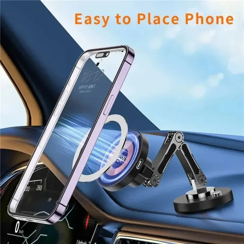 Soporte magnético para cargador inalámbrico de coche, soporte magnético para estación de carga rápida, soporte para teléfono para Macsfae iPhone 17-12 - imagen 4