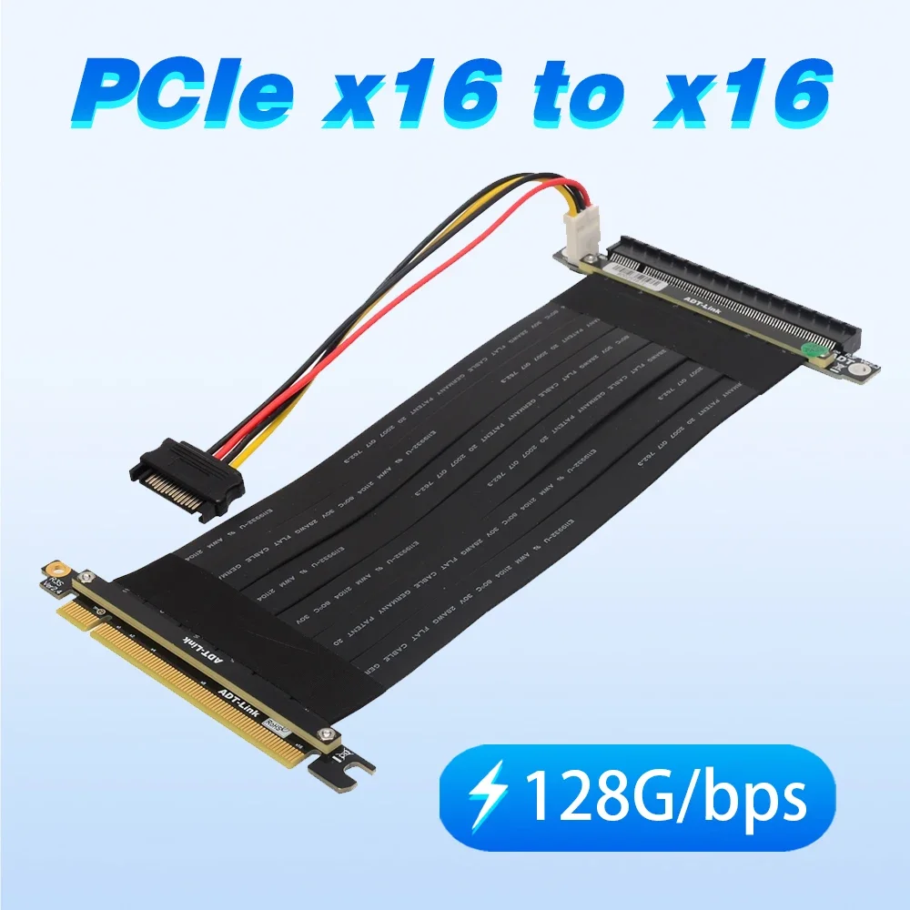 Cable de extensión elevador ADT PCI-E x16 3,0 para tarjeta gráfica PCI Express 16x línea de cinta extensora Gen3 GTX R33SL/R33SF/R33SR 5 ~ 50cm - imagen 2