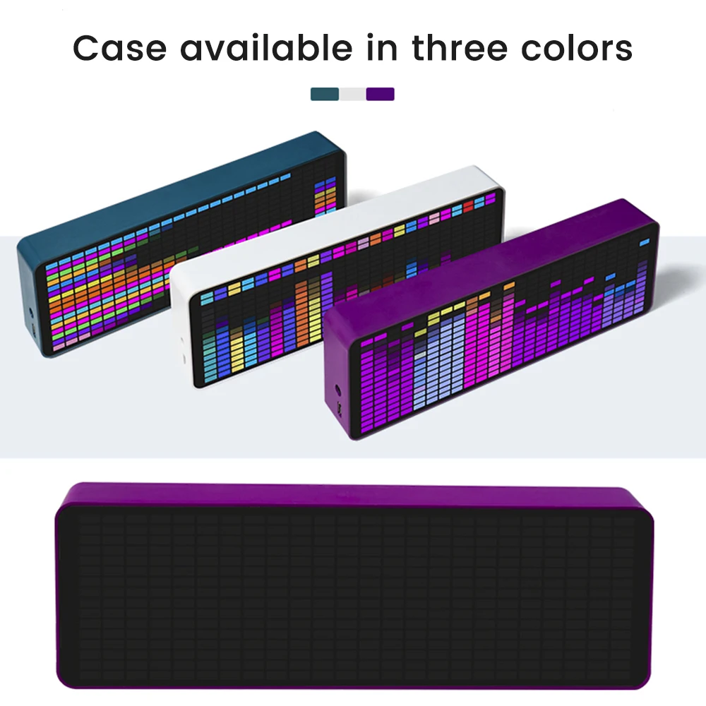 Luz LED, espectro de música estéreo, reloj electrónico, ritmo de voz, RGB, indicador de nivel de Audio para coche, medidor de VU, lámpara de ambiente para automóvil - imagen 5