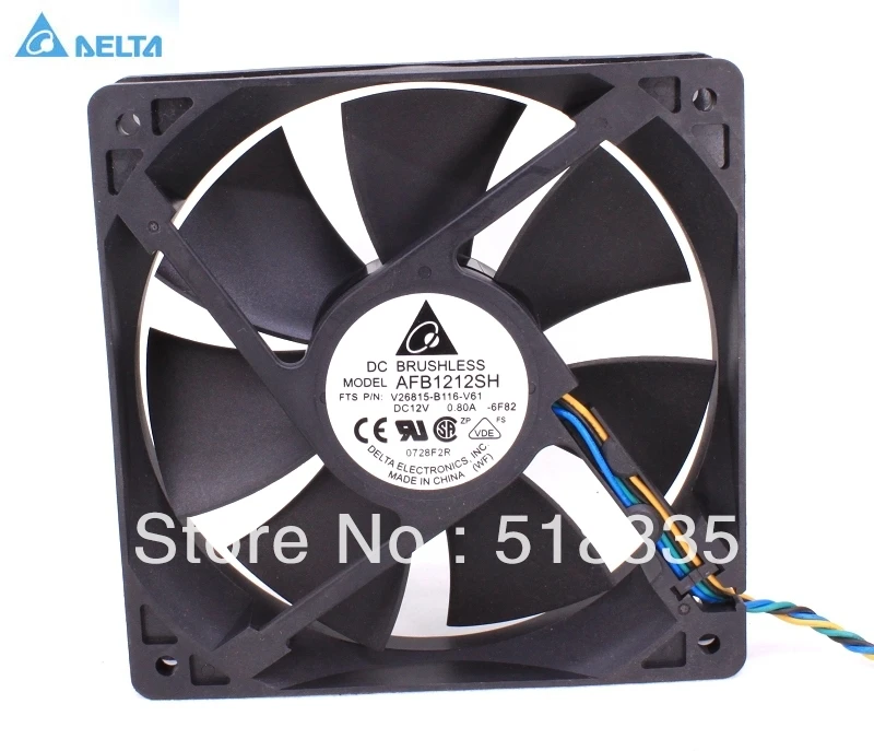 Ventilador de Pc 120mm 12V para Delta AFB1212SH 1225 12025 120*120*25mm 0.80A ventilador de refrigeración, Pwm de 4 pines para servidor de CPU de ordenador