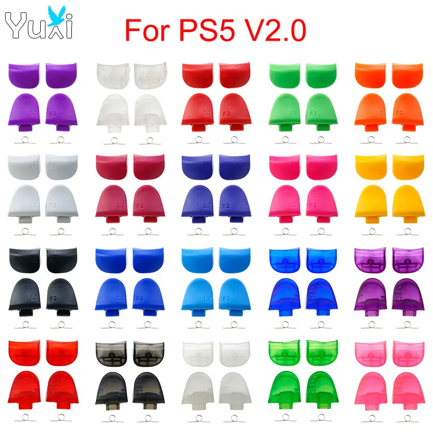 YuXi-Kit de botones de controlador BDM-020 V2.0, pieza de repuesto para PS5 V2 Gamepad L1 R1 L2 R2, botón de disparo con resortes
