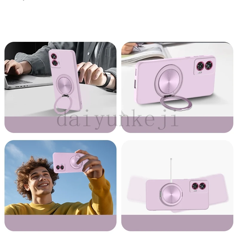 Funda de teléfono para Mi Xiaomi Poco C75 funda de silicona para Redmi14C funda suave soporte magnético con soporte película protectora de pantalla - imagen 4