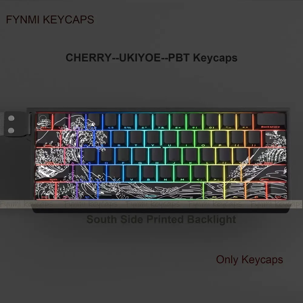 Fynmi Ukiyo-e 2,0 teclas Cherry PBT ISO ANSI teclas de sublimación de tinte de grabado lateral 127 teclas para teclado mecánico - imagen 2