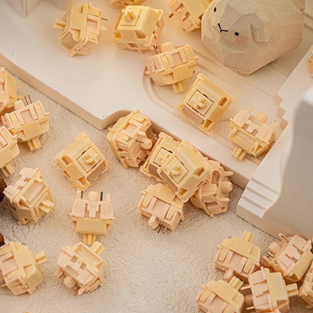 HUANO Aries-interruptor de regalo, Teclado mecánico lineal de 5 pines, 42g, vástago HNP7, POK Shell PRO5, Kit de juegos personalizado, interruptor de lubricación fina