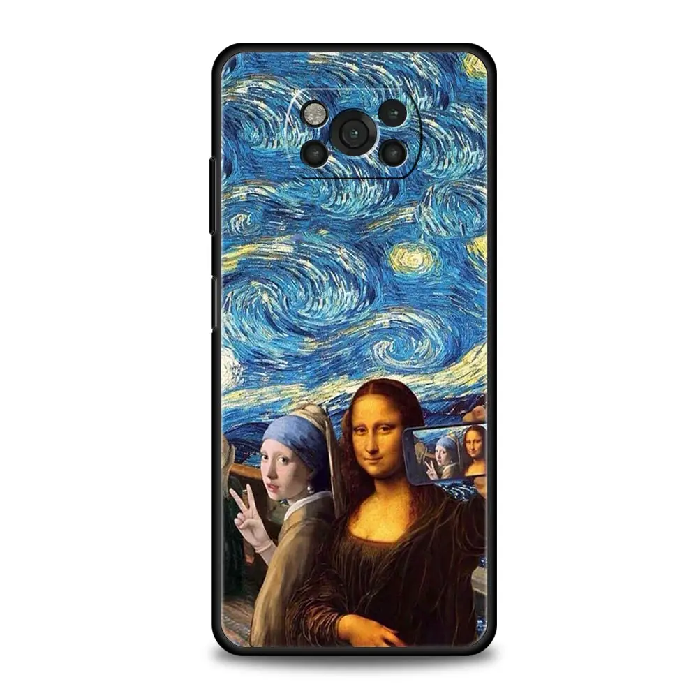 Funda de teléfono para Xiaomi Poco X6, X5, X4 Pro, 5G, X3, NFC, F5, F4, M5, M4, M3, F3, GT, C51, C50, C55, arte estético, David Mona Lisa - imagen 2