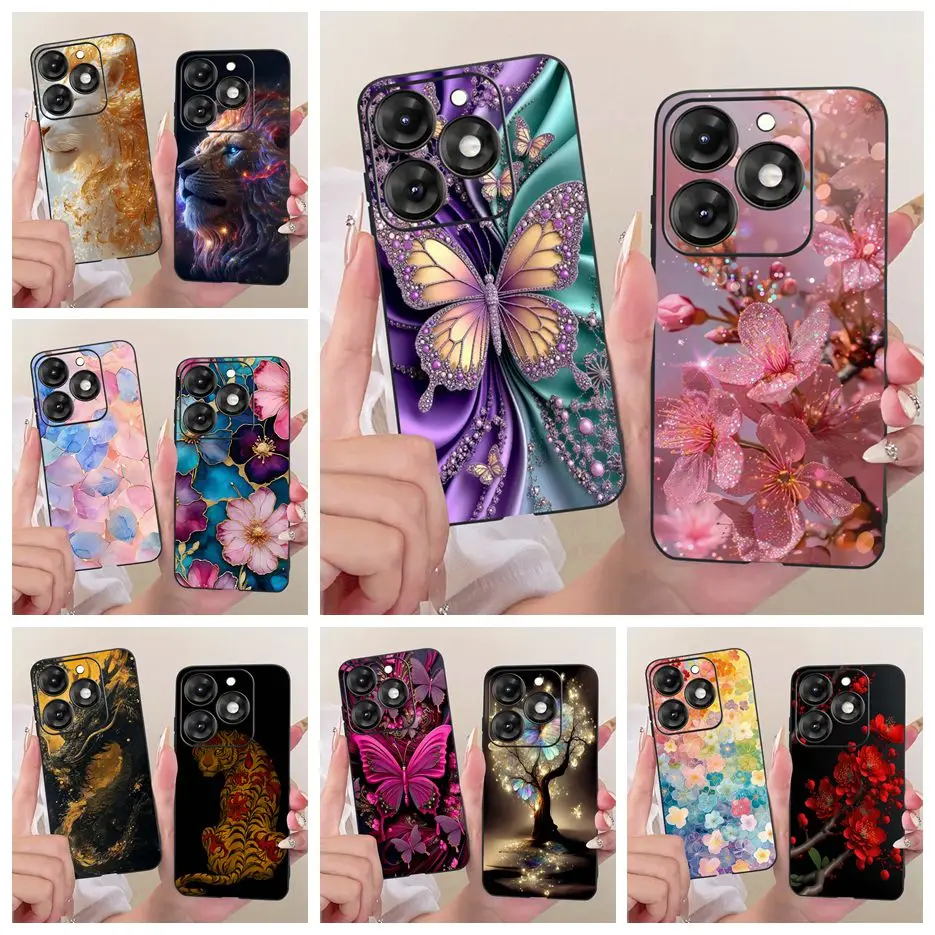 Para Itel A60 A70 funda de lujo flor mariposa cubierta pintada suave TPU funda de teléfono para Itel A60s A 60 70 ItelA60 ItelA70 A665L bolsas