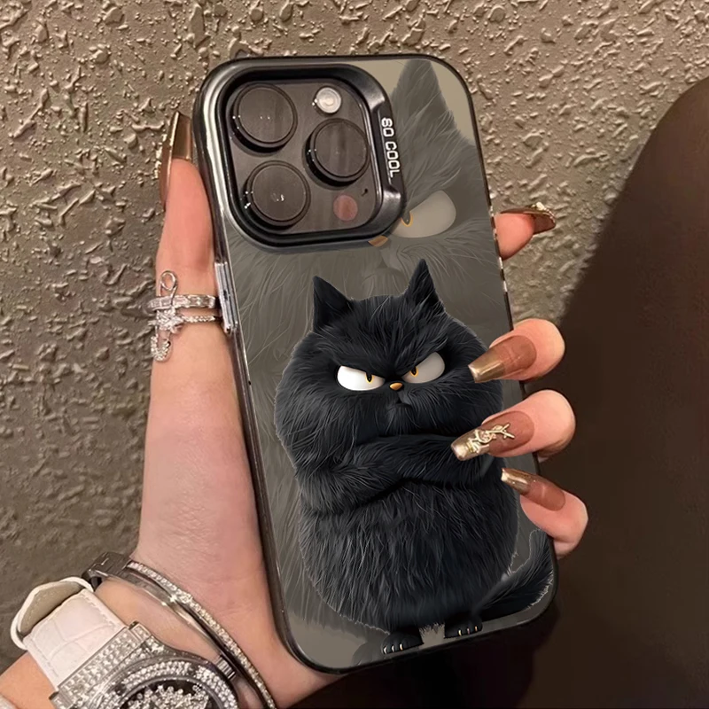 Lindo negro naranja gato mate estuche rígido para Samsung Galaxy S24 S23 S22 S21 Ultra Plus FE A54 A34 A24 A14 A73 A53 A33 5G Note 20 - imagen 2